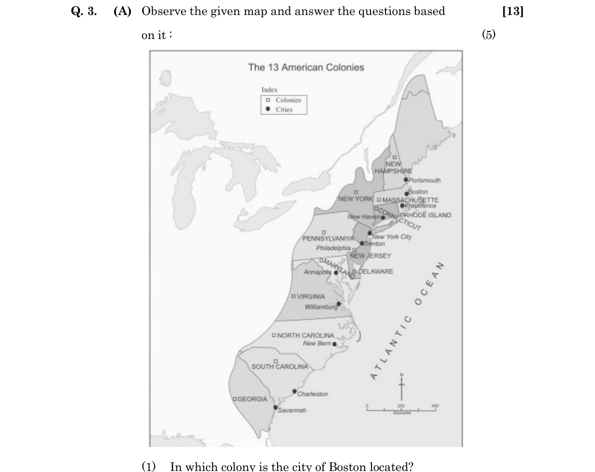 diagram for Observe the map: identify a colony/place on the American colonies map