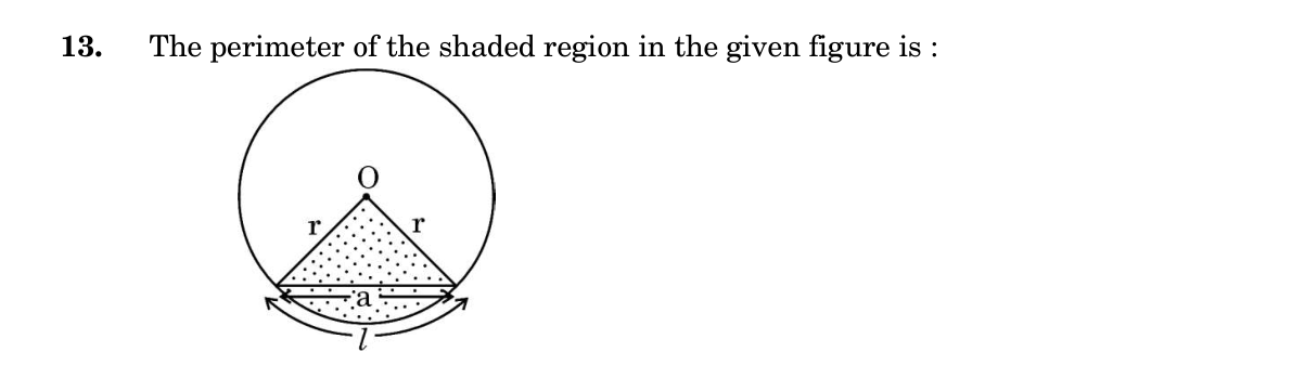 diagram for Perimeter of shaded sector