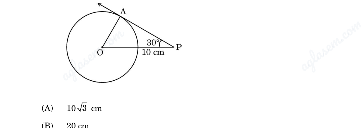 diagram for Tangent length via right-triangle trig (given angle)
